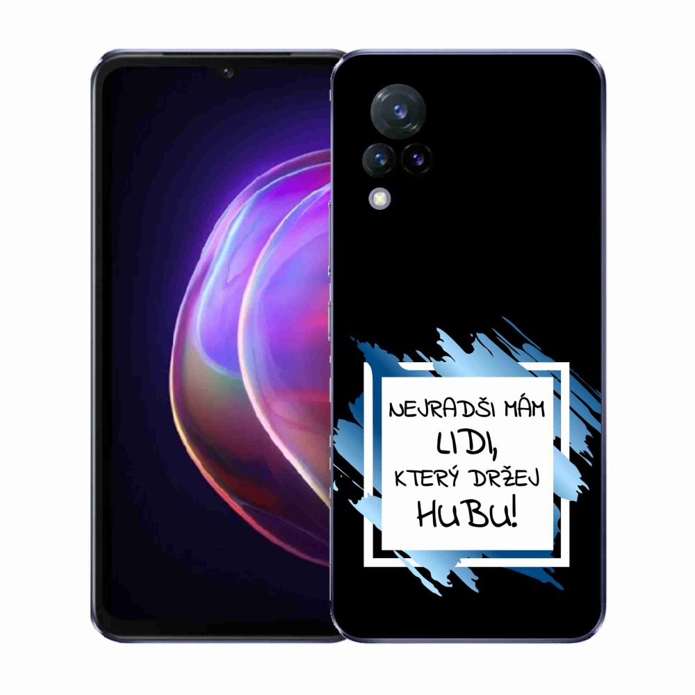 Gelový kryt mmCase na Vivo V21 4G/5G - vtipný text 7 bíločerné pozadí