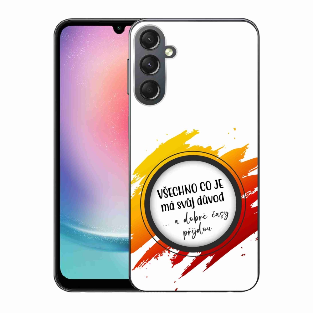 Gelový kryt mmCase na Samsung Galaxy A24 - citát 3 bílé pozadí