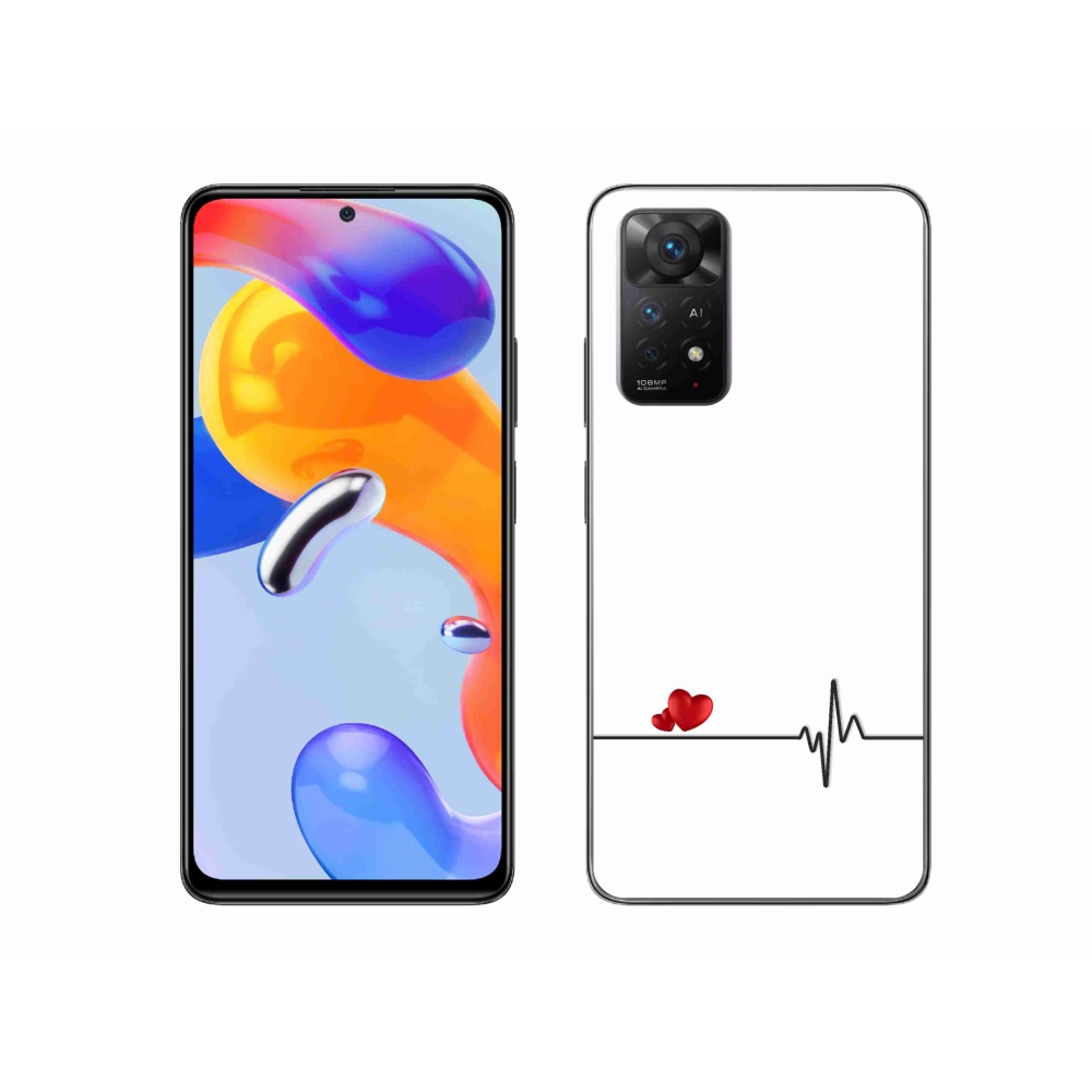 Gelový kryt mmCase na Xiaomi Redmi Note 11 Pro 4G/5G - srdce a tep bílé pozadí