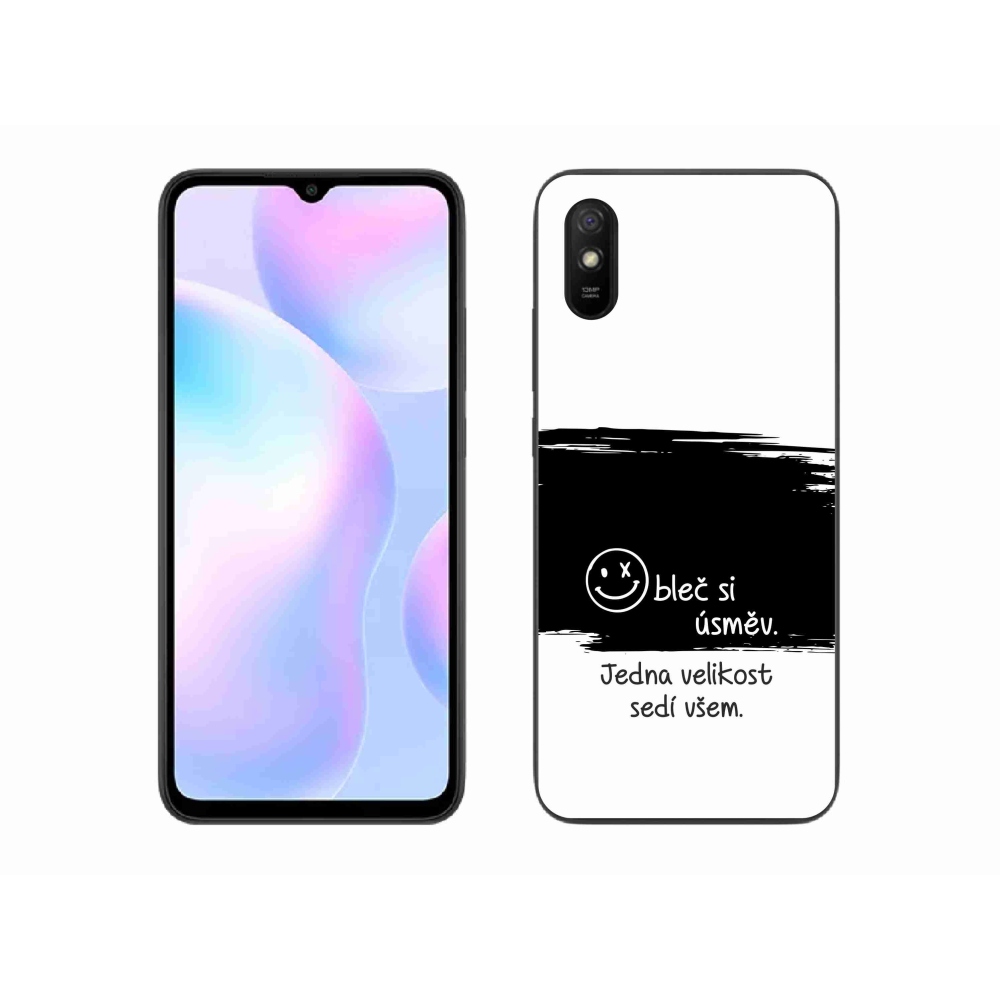 Gelový kryt mmCase na Xiaomi Redmi 9AT - vtipný text 8 černobílé pozadí