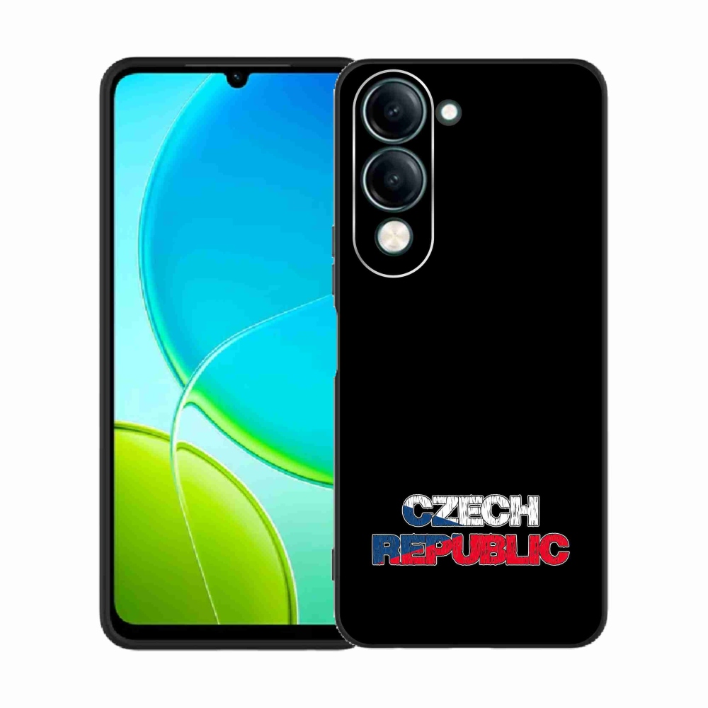 Gelový kryt mmCase na Vivo Y29s 5G - Czech Republic černé pozadí