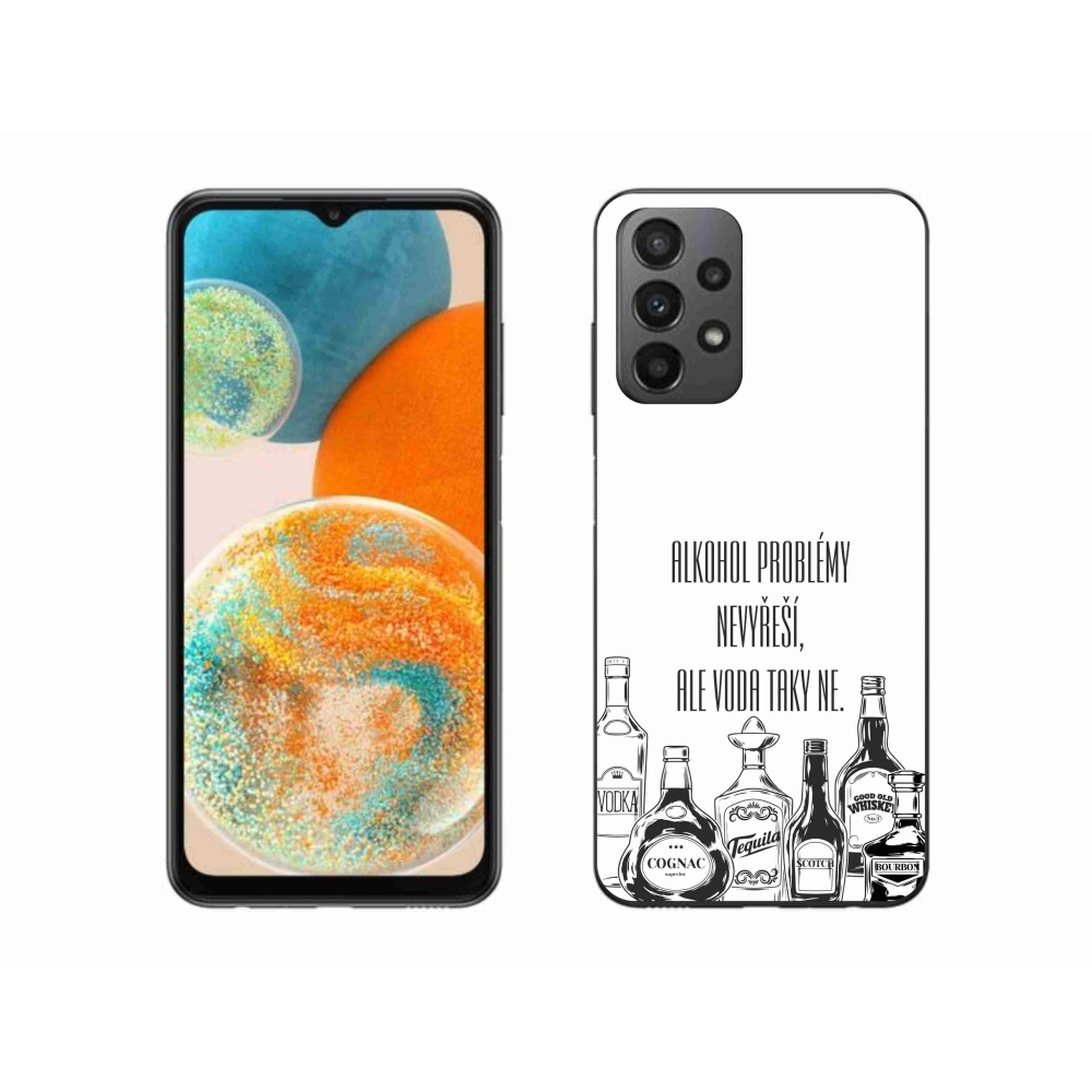 Gelový kryt mmCase na Samsung Galaxy A23 4G/5G - vtipný text bílé pozadí