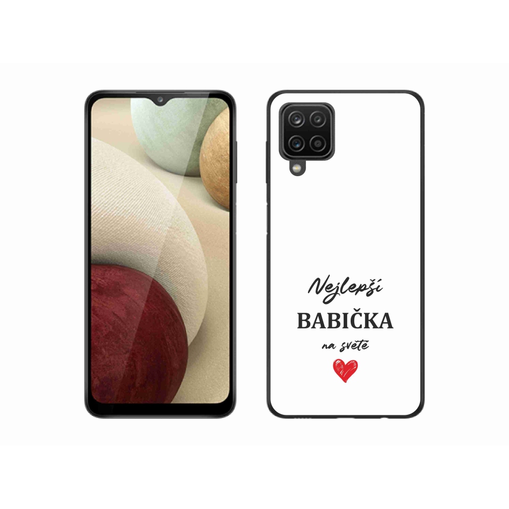 Gelový kryt mmCase na Samsung Galaxy A12 - nejlepší babička 1 bílé pozadí