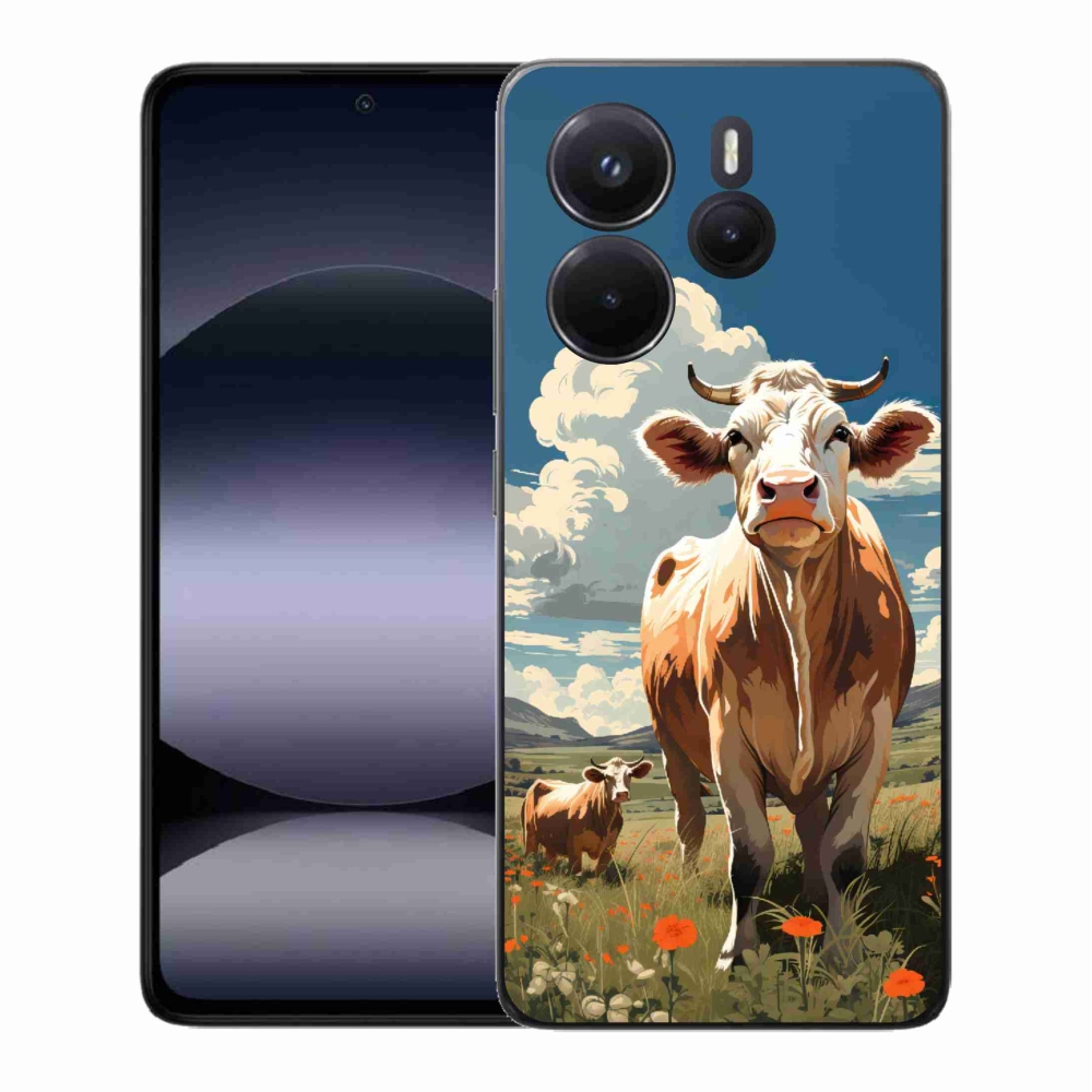 Gelový kryt mmCase na Xiaomi Redmi Note 14 - krávy na louce