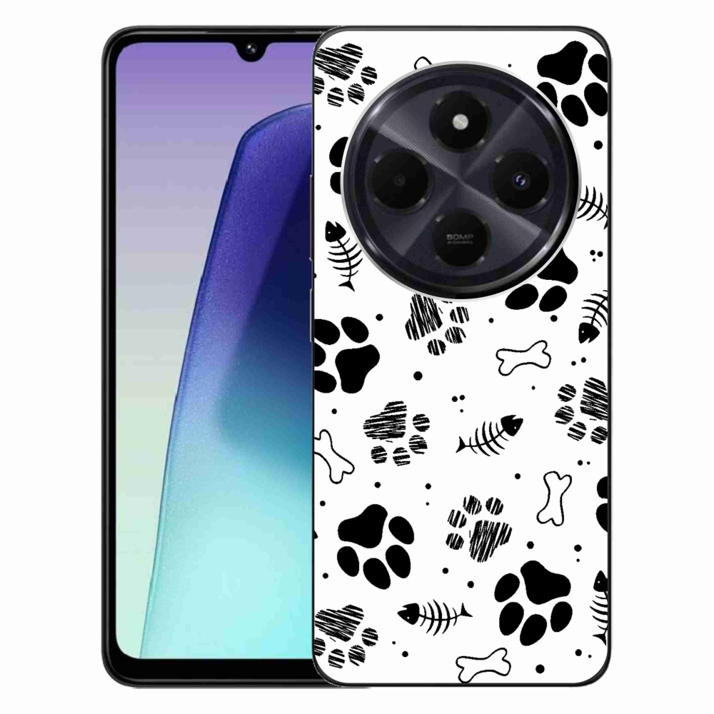 Gelový kryt mmCase na Xiaomi Redmi 14C/Poco C75 - psí tlapky 1