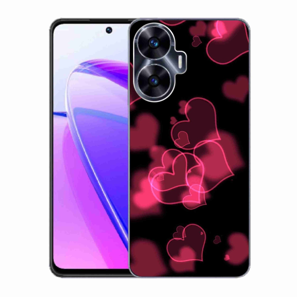 Gelový kryt mmCase na Realme C55 - červená srdíčka