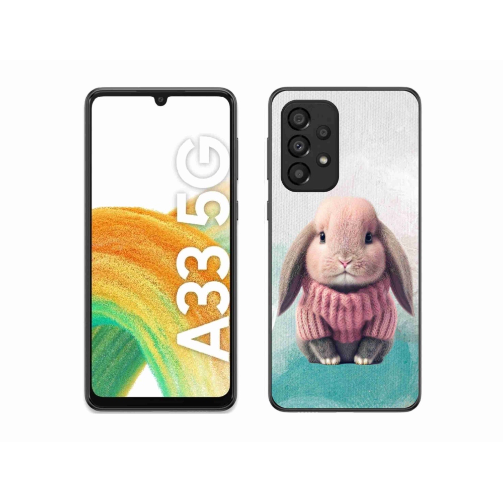 Gelový kryt mmCase na Samsung Galaxy A33 5G - králíček ve svetru