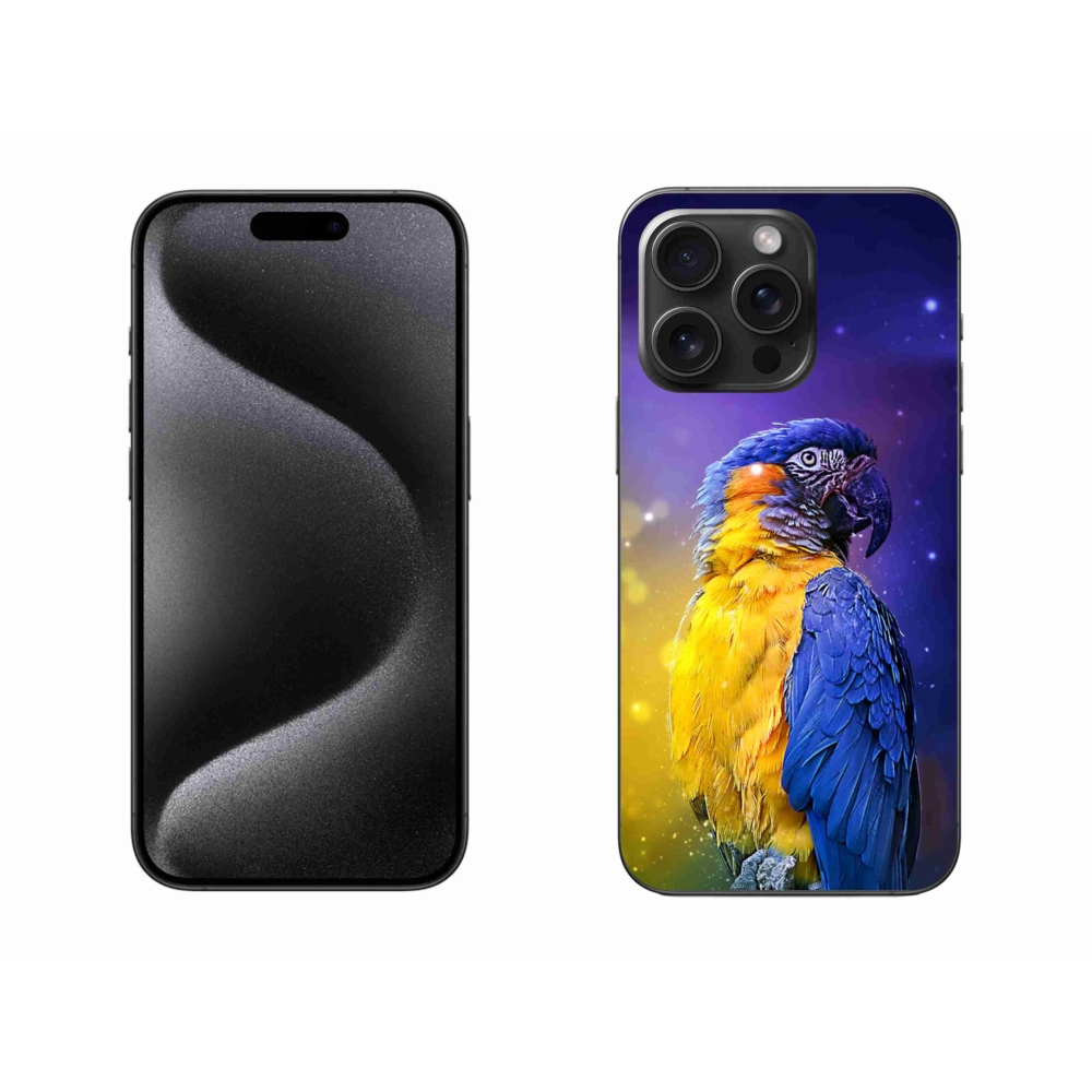 Gelový obal mmCase na iPhone 15 Pro Max - papoušek ara 1