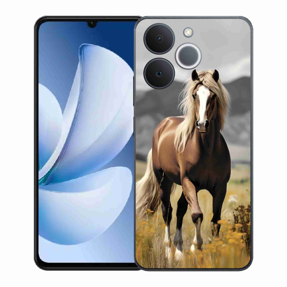 Gelový kryt mmCase na Realme Note 70T - hnědý kůň 1