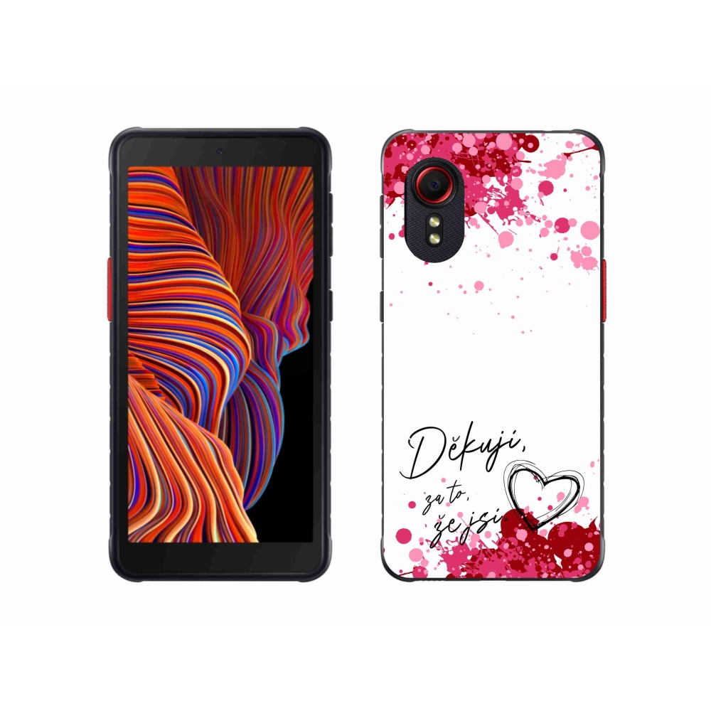 Gelový kryt mmCase na Samsung Galaxy Xcover 5 - zamilovaný text 2 bílé pozadí