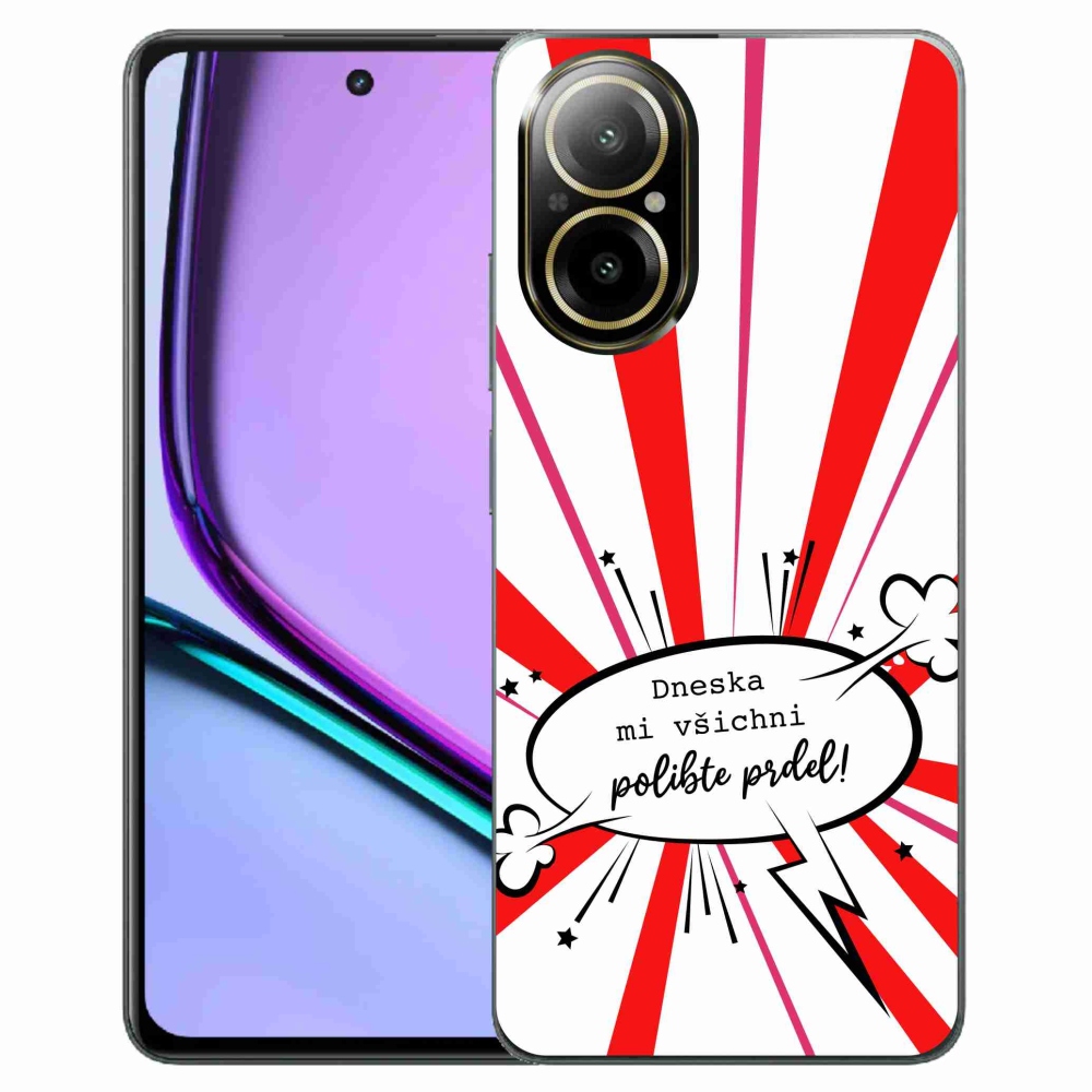 Gelový kryt mmCase na Realme C67 - vtipný text 15 bílé pozadí