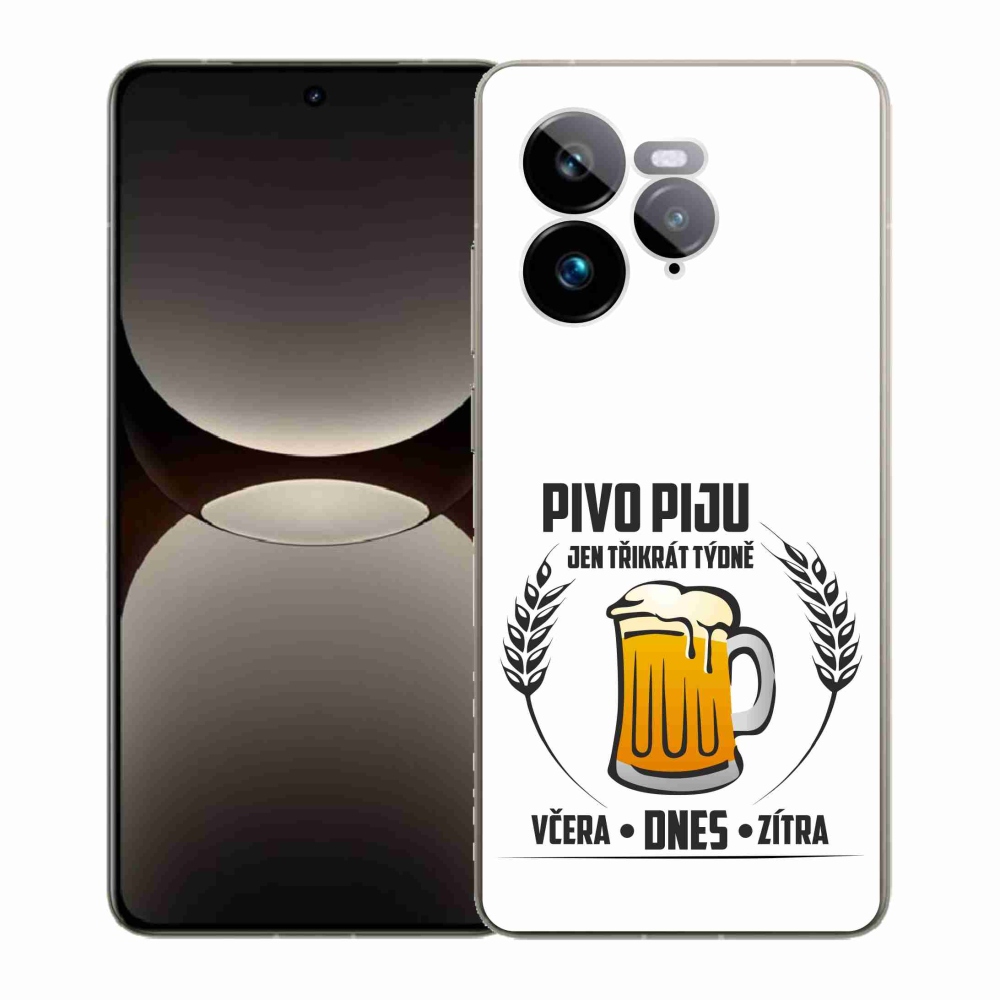 Gelový kryt mmCase na Realme GT 7 Pro 5G - pivní motiv bílé pozadí