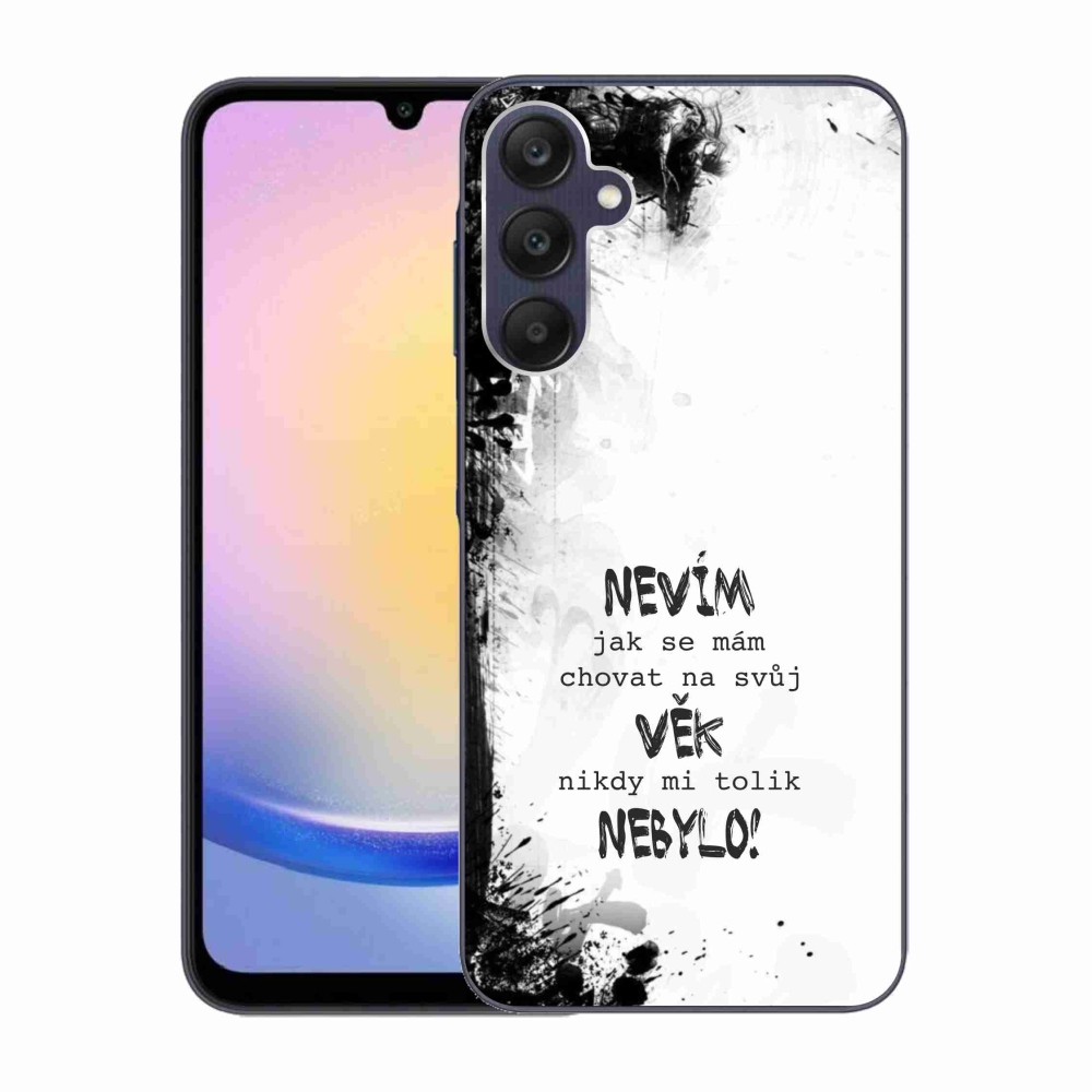 Gelový kryt mmCase na Samsung Galaxy A25 5G - vtipný text 14 bílé pozadí