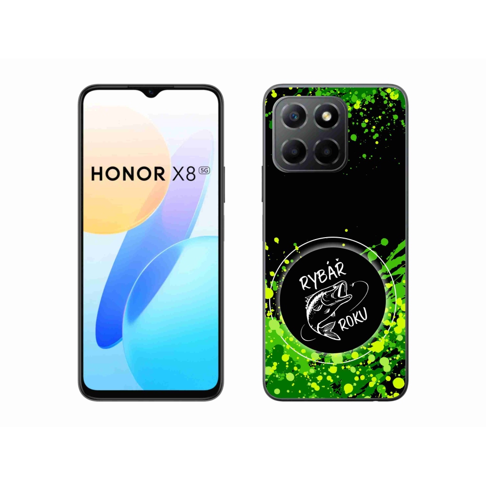 Gelový kryt mmCase na Honor X8 5G/Honor 70 Lite 5G - rybář roku černé pozadí