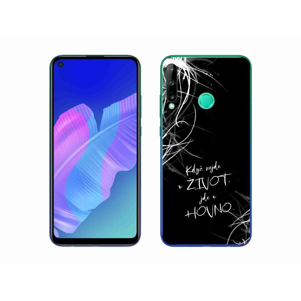 Gelový kryt mmCase na Huawei P40 Lite E - vtipný text 16 černé pozadí