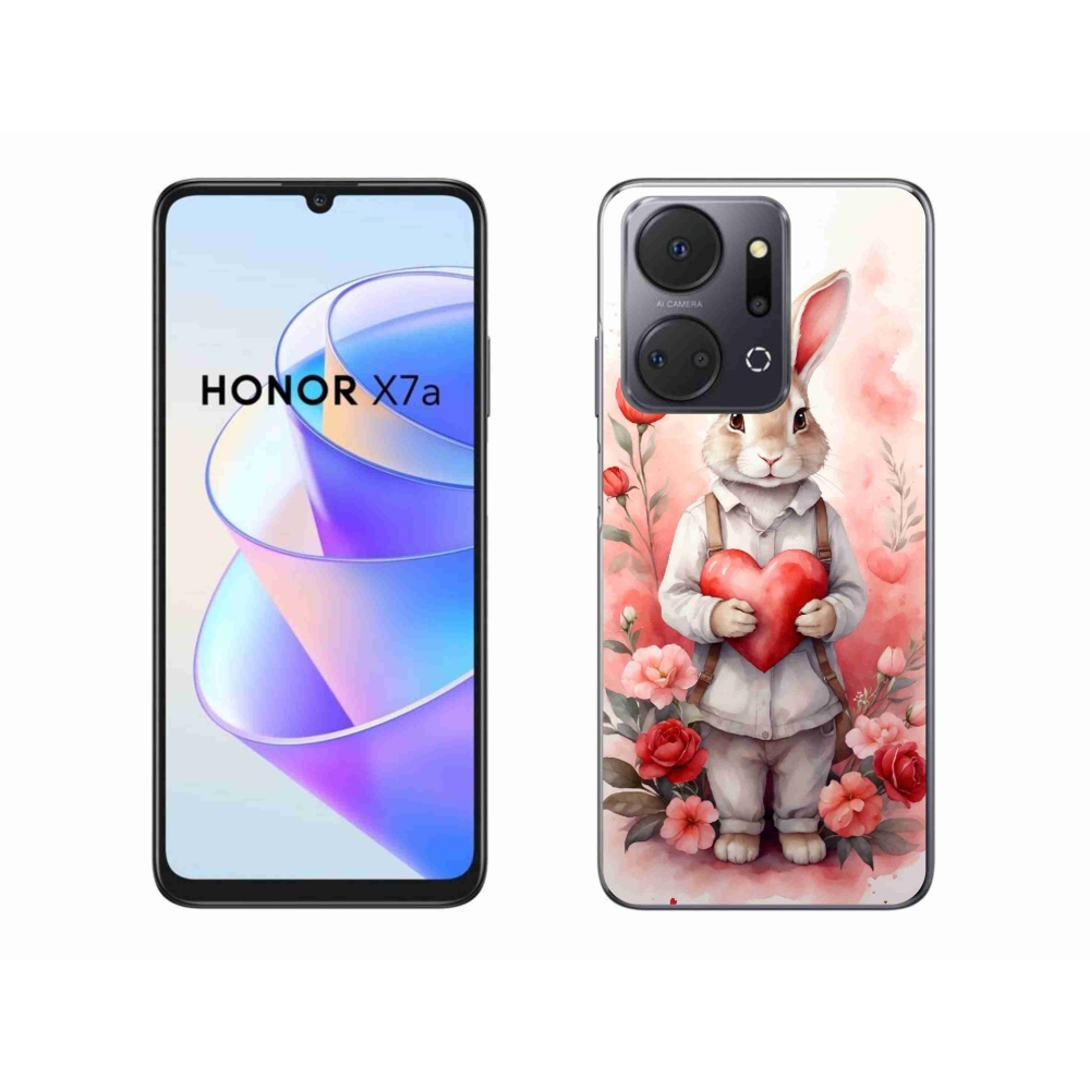 Gelový kryt mmCase na Honor X7a - zajíc se srdíčkem