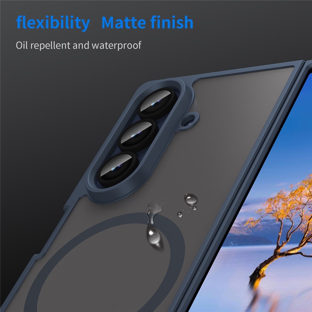 Case matný gelový obal s MagSafe na Samsung Galaxy Z Fold7 5G - modrý