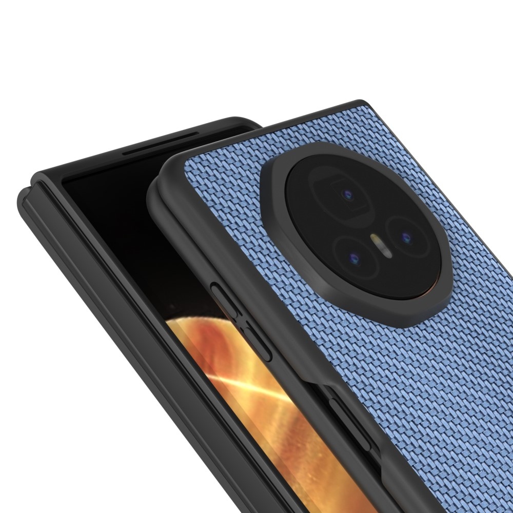 Carbon plastový obal s umělou kůží na Honor Magic V3 - světlemodrý
