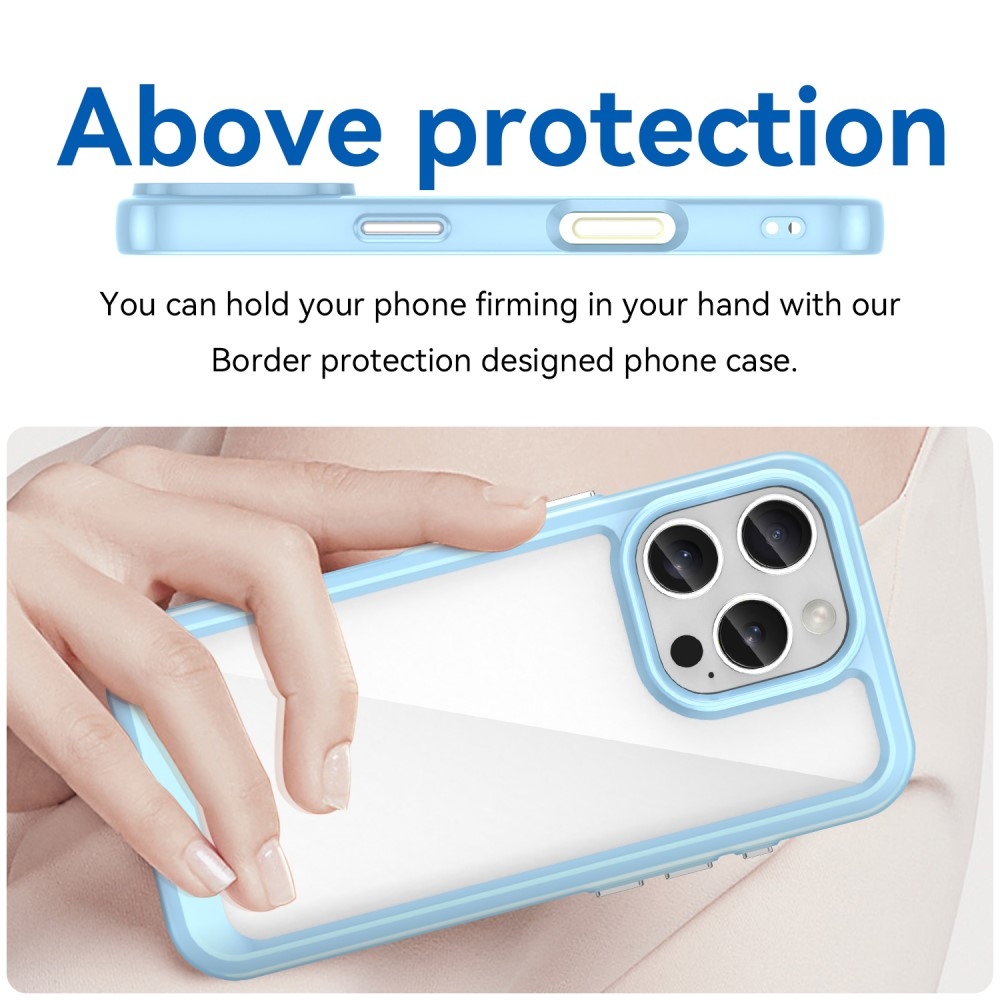 Gelový obal s pevnými zády na iPhone 16 Pro - modrý