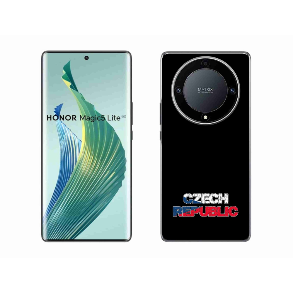 Gelový kryt mmCase na Honor Magic 5 Lite 5G - Czech Republic černé pozadí