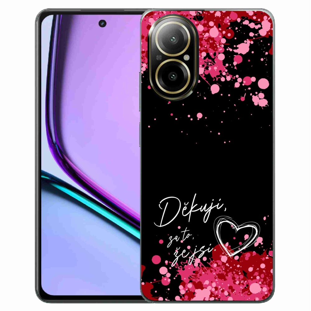 Gelový kryt mmCase na Realme C67 - zamilovaný text 2 černé pozadí
