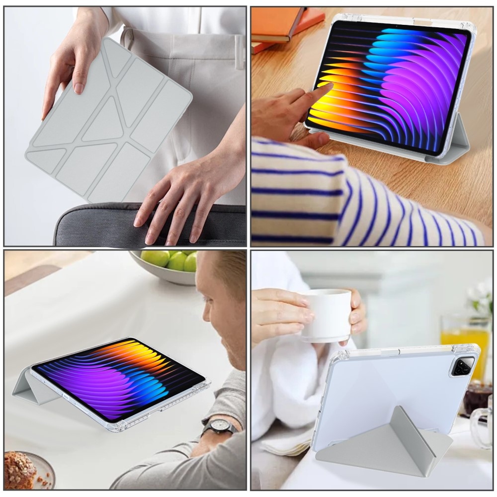 Origami chytré polohovací pouzdro na tablet Xiaomi Pad 7/7 Pro - šedé
