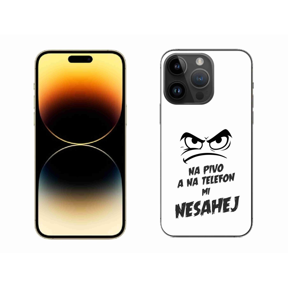 Gelový kryt mmCase na iPhone 14 Pro Max 6.7 - pivní motiv 2 bílé pozadí