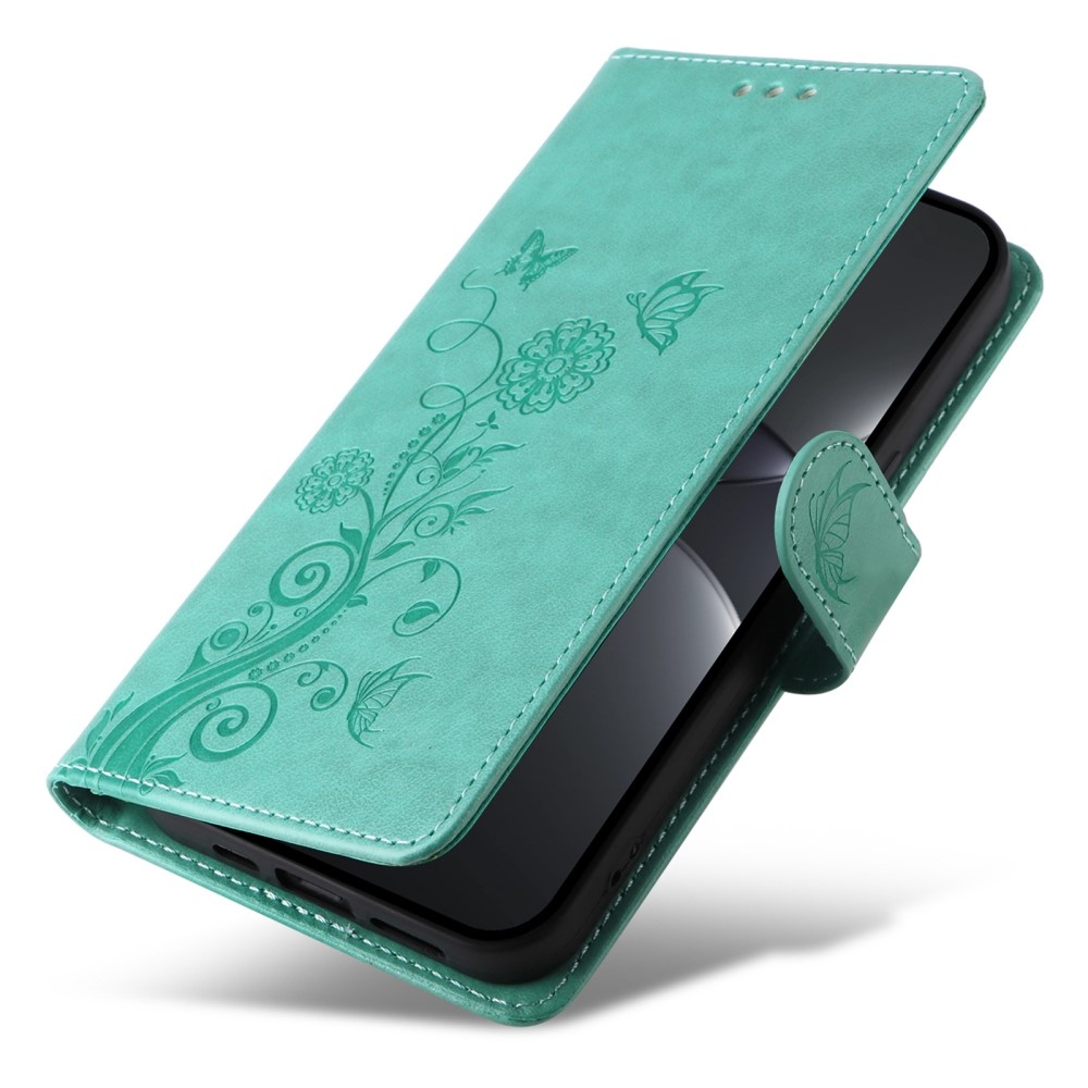 Flowery knížkové pouzdro na Huawei Nova 13 Pro 5G - modrozelené
