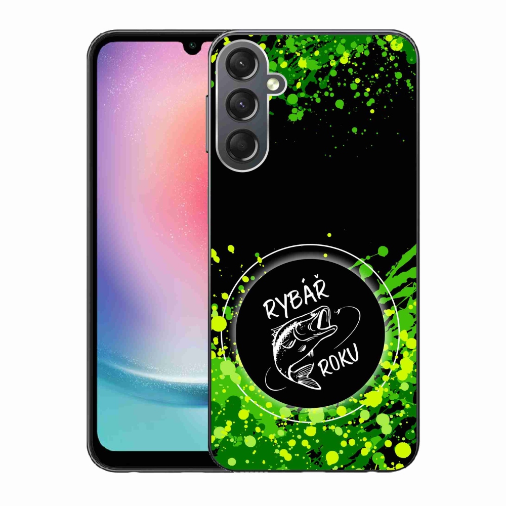Gelový kryt mmCase na Samsung Galaxy A24 - rybář roku černé pozadí