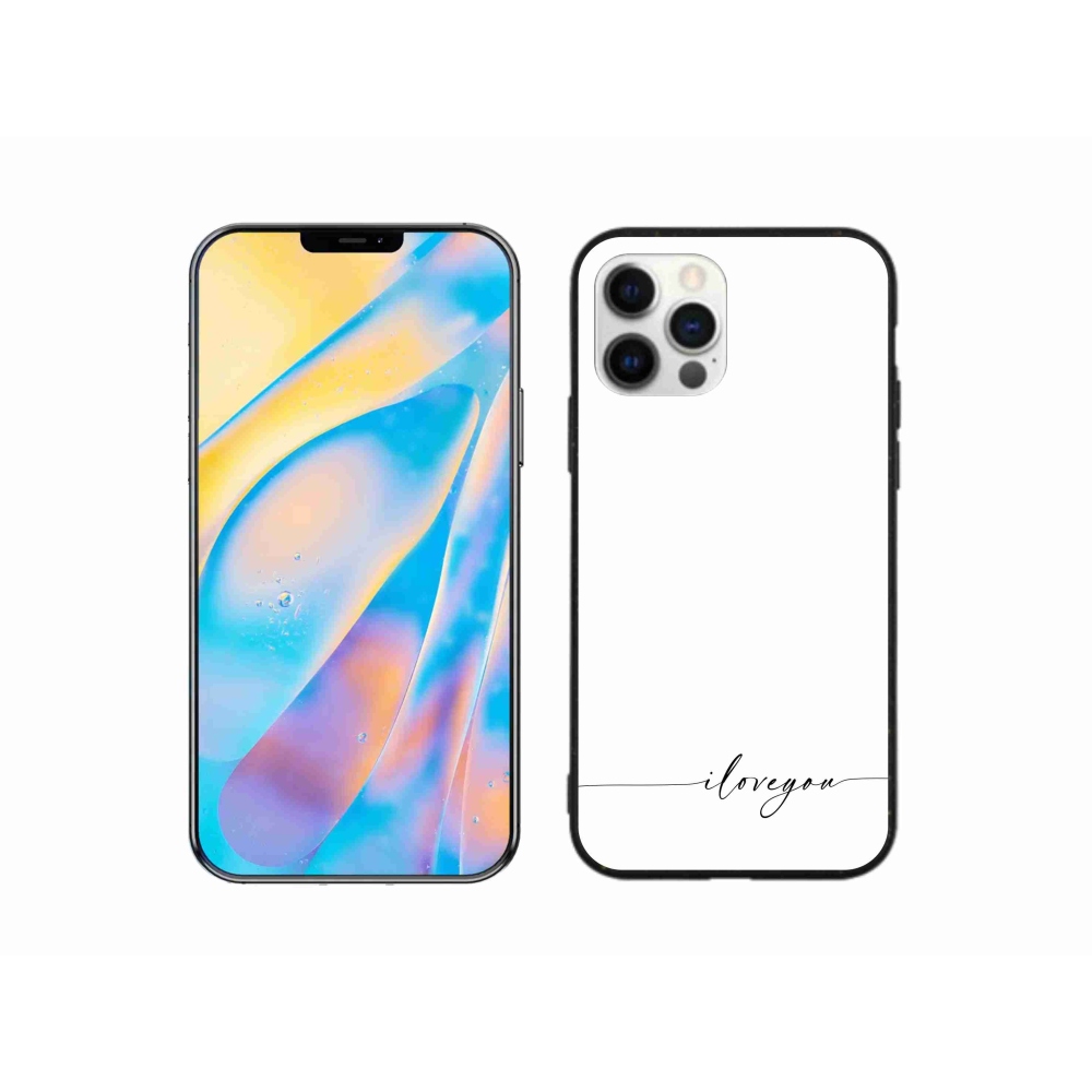 Gelový kryt mmCase na iPhone 12 Pro - I love you bílé pozadí