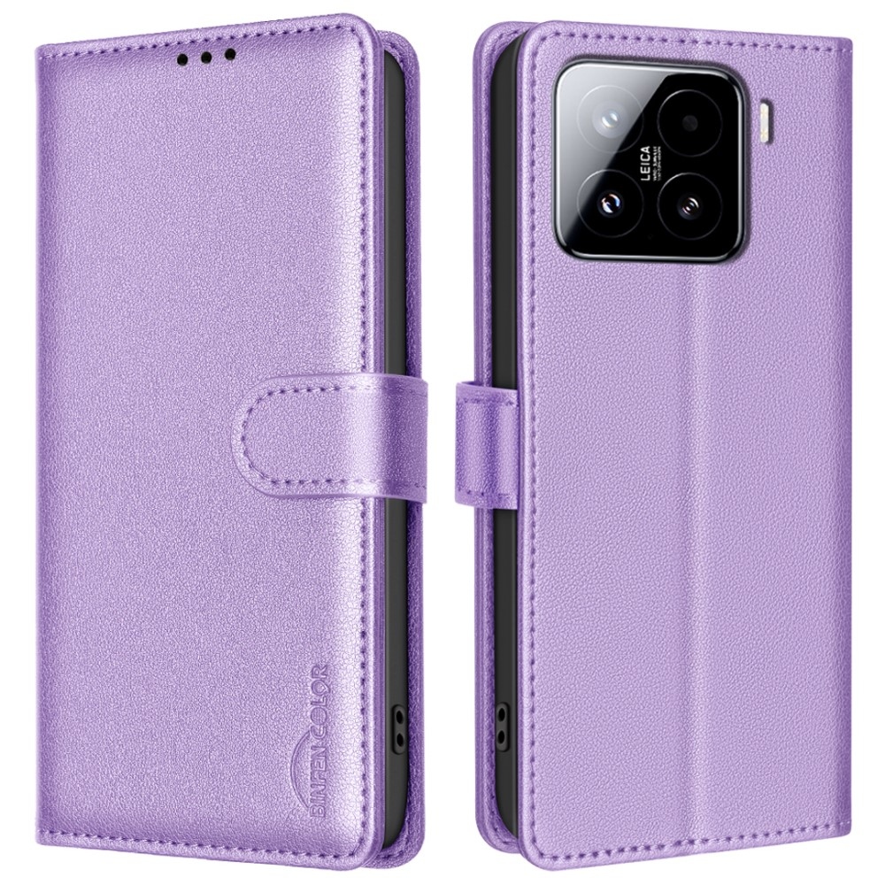 BINFEN knížkové pouzdro na Xiaomi 15 Pro - fialové