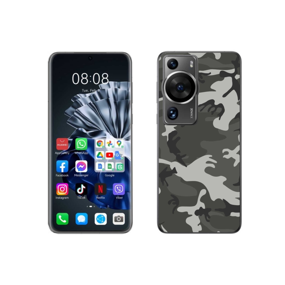 Gelový kryt mmCase na Huawei P60 Pro - maskáčový vzor