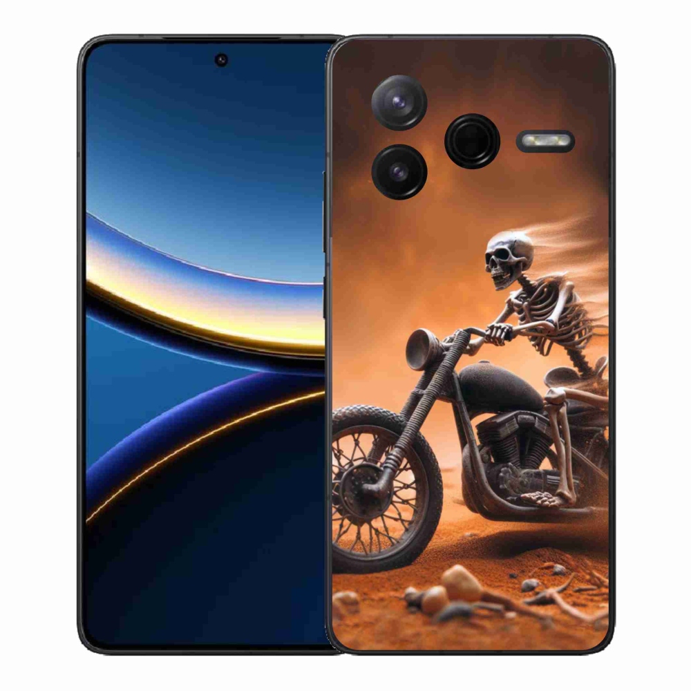 Gelový kryt mmCase na Xiaomi Poco F7 Pro - kostra na motorce