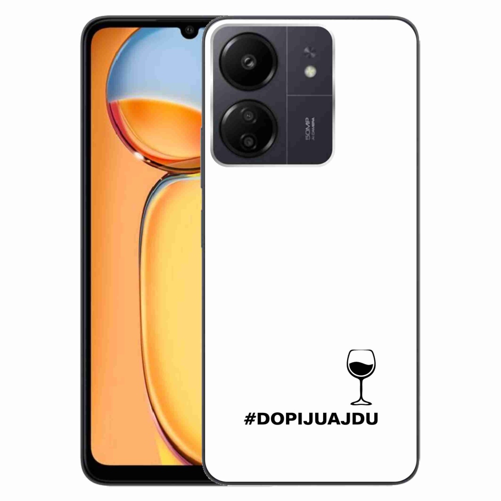Gelový kryt mmCase na Xiaomi Poco C65/Redmi 13C - vinný motiv bílé pozadí