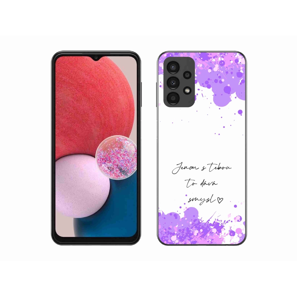 Gelový kryt mmCase na Samsung Galaxy A13 4G - zamilovaný text bílé pozadí