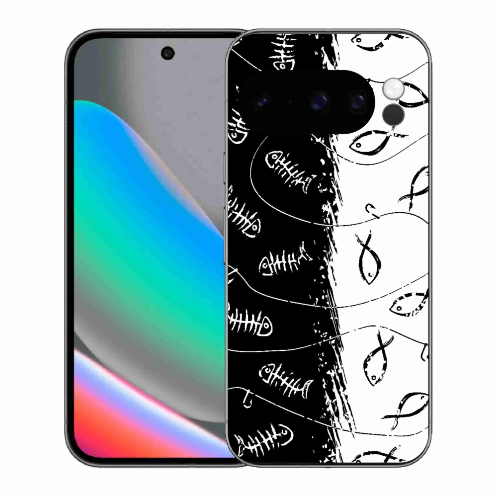 Gelový kryt mmCase na Google Pixel 10 Pro - kostry a rybky