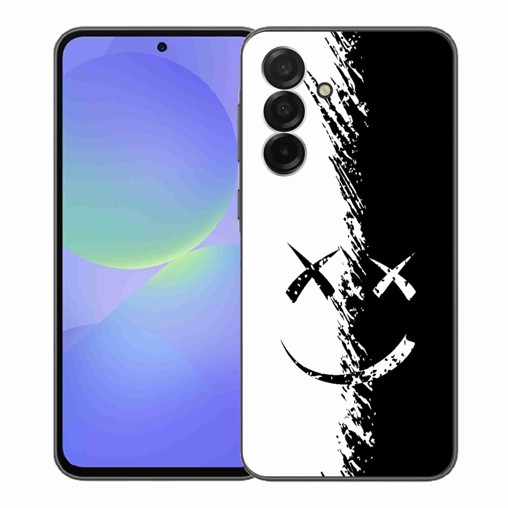 Gelový kryt mmCase na Samsung Galaxy A36 5G - černobílý smajlík