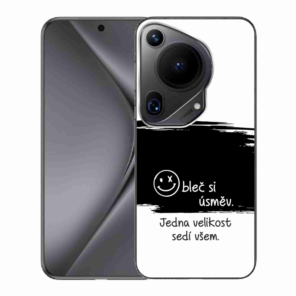 Gelový kryt mmCase na Huawei Pura 70 Ultra - vtipný text 8 černobílé pozadí