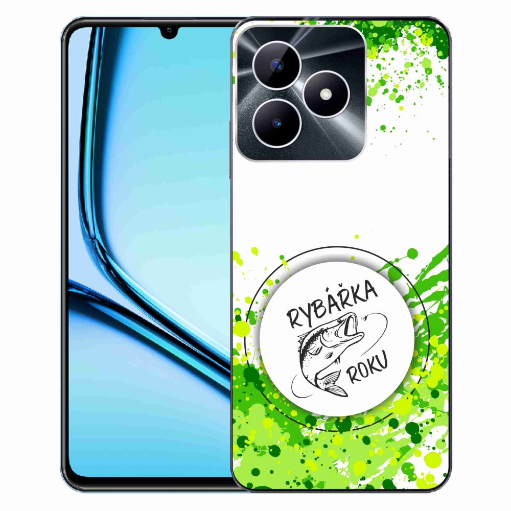 Gelový kryt mmCase na Realme Note 50 - rybářka roku bílé pozadí
