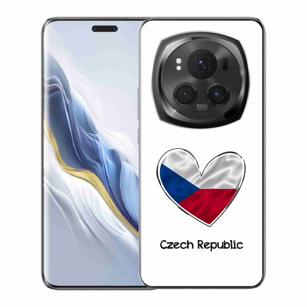 Gelový kryt mmCase na Honor Magic 6 Pro 5G - vlajka srdce bílé pozadí