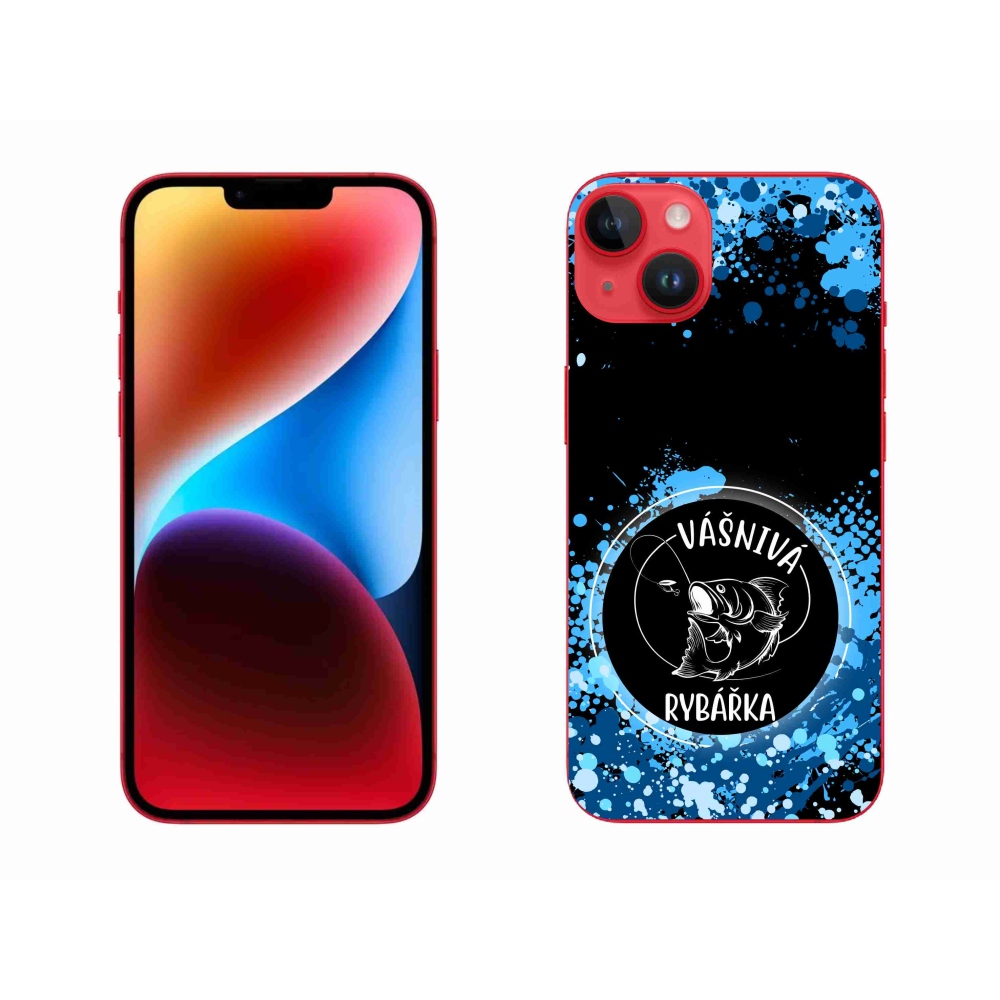 Gelový kryt mmCase na iPhone 14 Plus - vášnivá rybářka černé pozadí