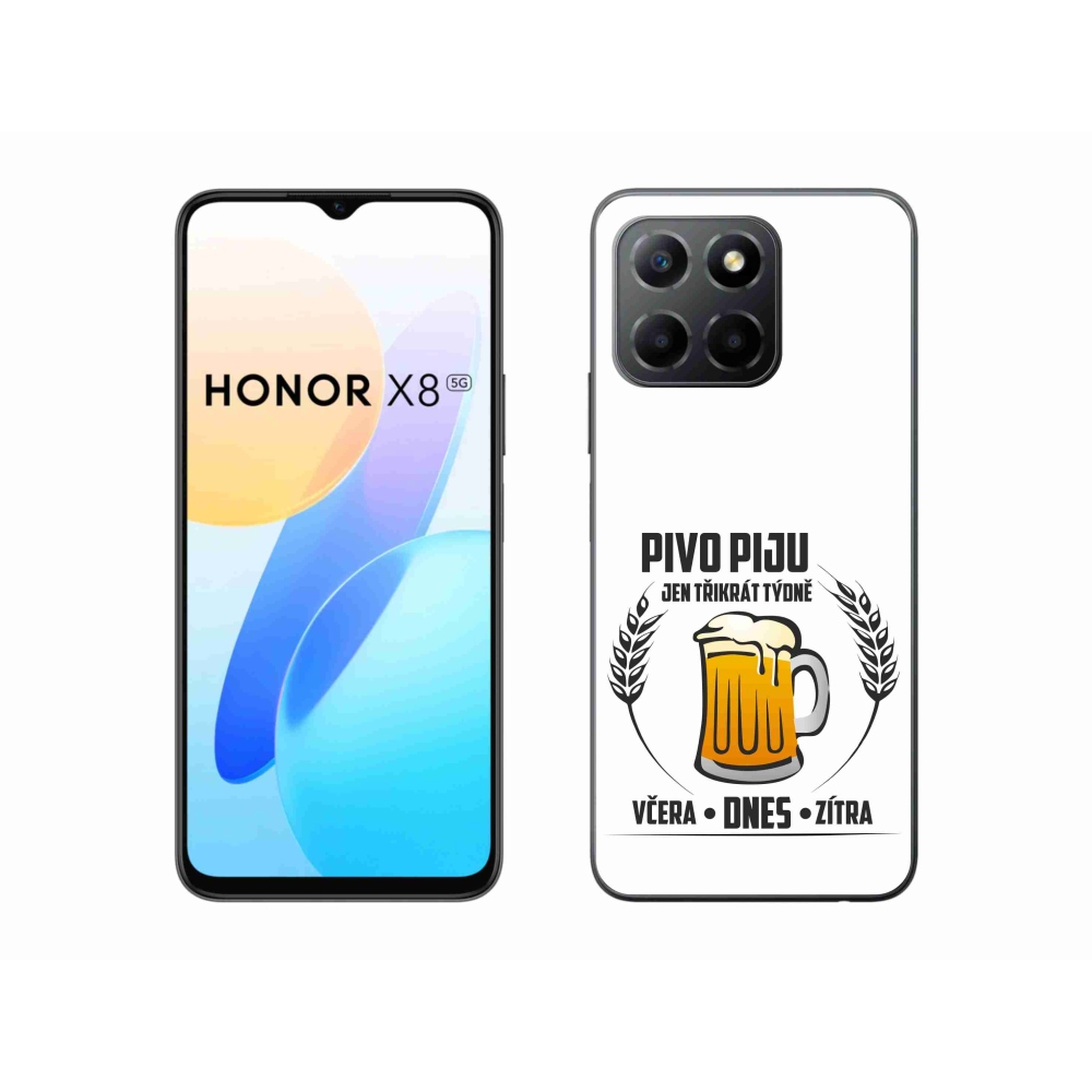 Gelový kryt mmCase na Honor X8 5G/Honor 70 Lite 5G - pivní motiv bílé pozadí