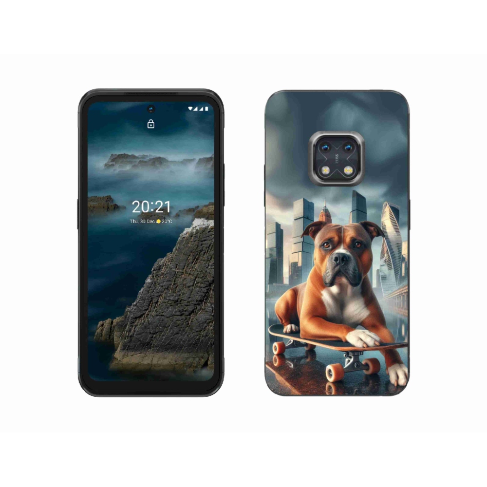 Gelový kryt mmCase na Nokia XR20 - pes na skateboardu