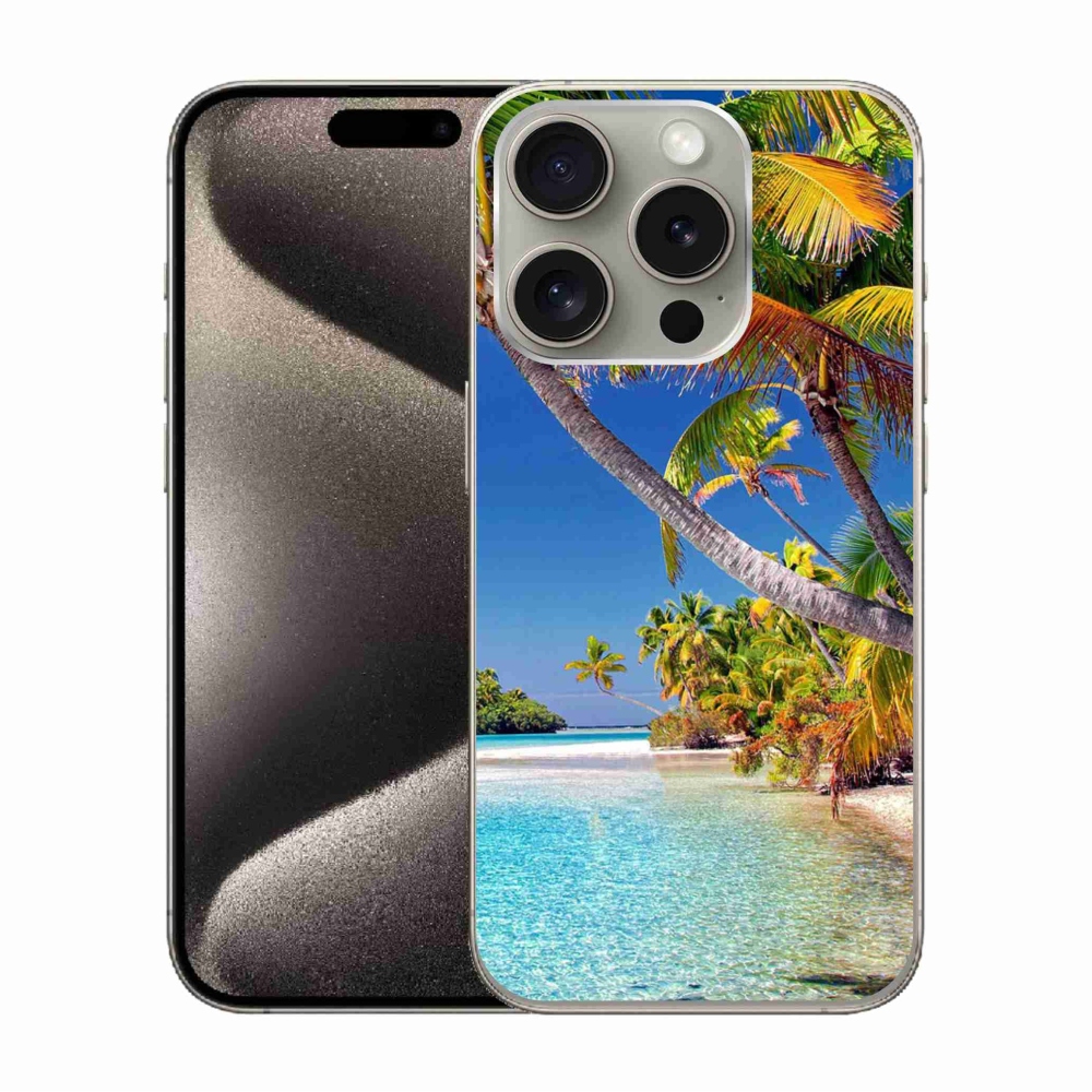 Gelový obal mmCase na iPhone 15 Pro - mořská pláž