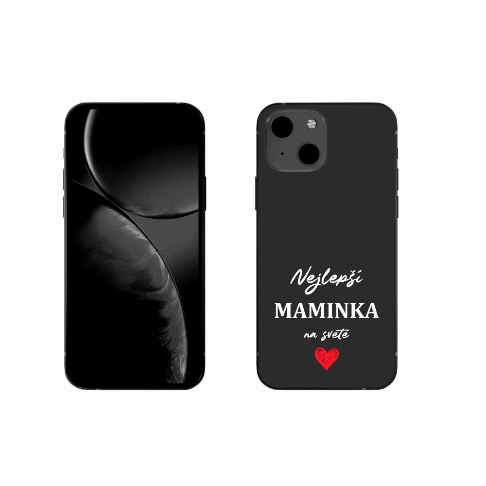 Gelový kryt mmCase na iPhone 13 6.1 - nejlepší maminka 1 černé pozadí