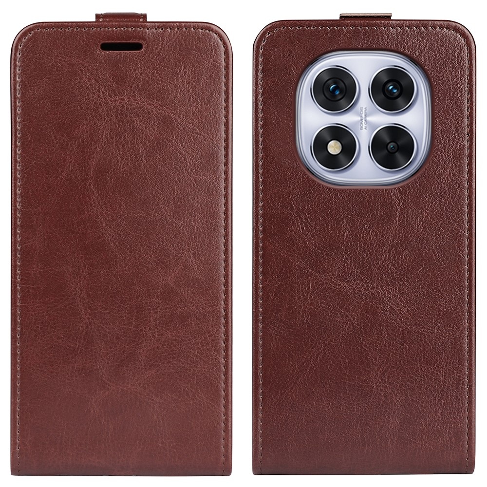 Vertical knížkové pouzdro na Xiaomi Redmi Note 14 Pro 5G/Poco X7 5G - hnědé