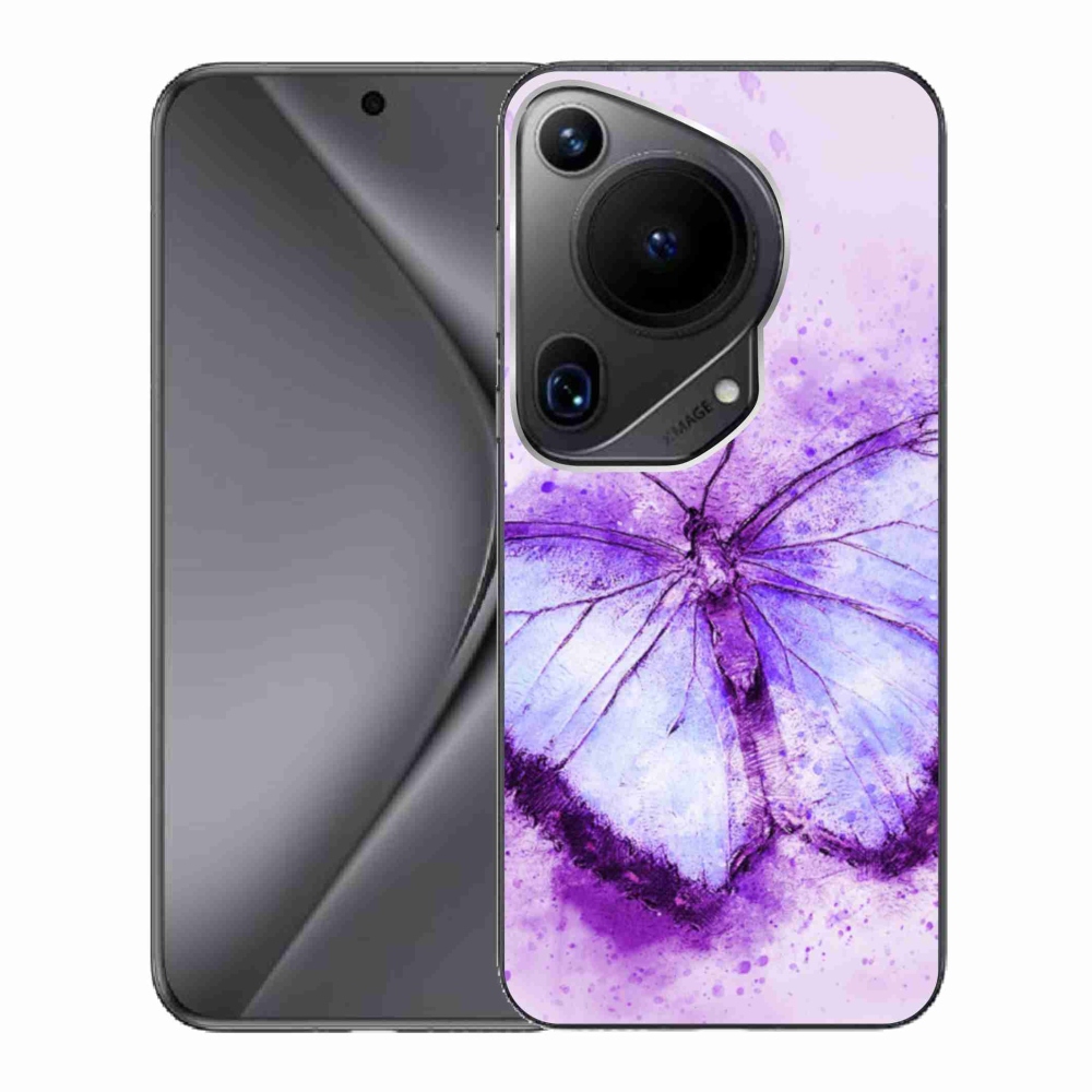 Gelový kryt mmCase na Huawei Pura 70 Ultra - fialový motýl