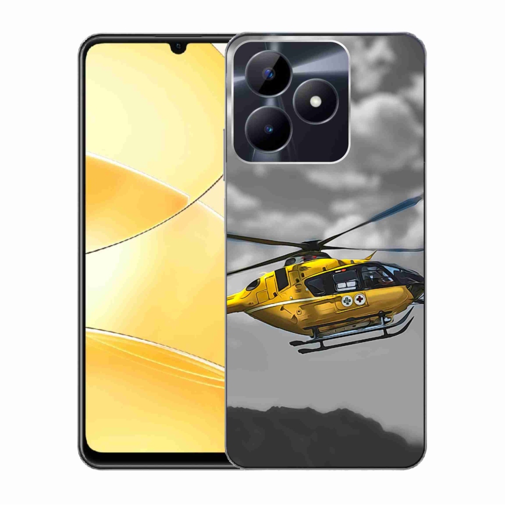 Gelový kryt mmCase na Realme C51/C53 - žlutá helikoptéra