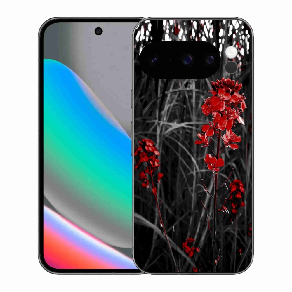 Gelový kryt mmCase na Google Pixel 10 Pro - červená rostlina