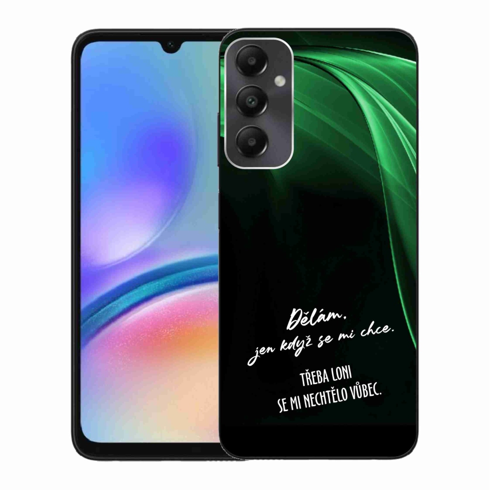 Gelový kryt mmCase na Samsung Galaxy A05s - vtipný text 12 černé pozadí